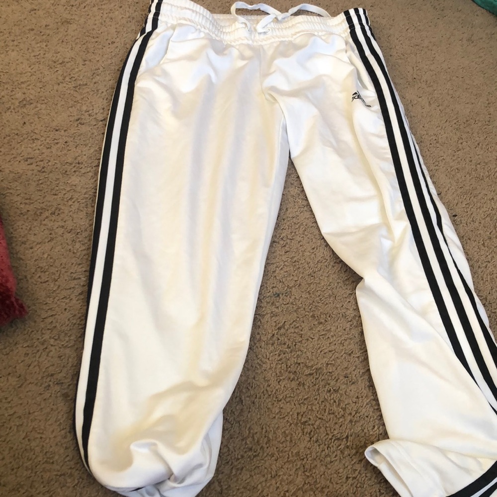 White Adidas joggers